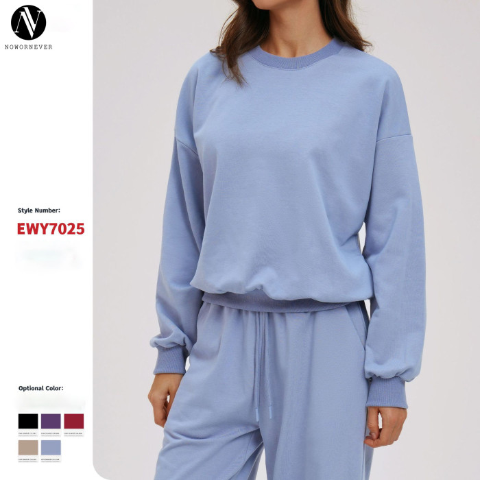 Premium Quality Crew Neck Sweatshirt for Autumn/Winter - Long Sleeve, Loose Fit Casual Wear for Outdoor Running - OEM & ODM Services Offered - Perfect for Wholesalers | Style 7025