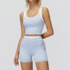 Private Label Color-Blocked Nude Yoga Set | Ribbed High-Waisted Outdoor Casual Fitness Sportswear Set 3129 - OEM & ODM Solutions for Brand Partners