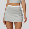 High-Waisted Ribbed Faux Two-Piece Sporty Mini Skirt - Nude-Feel Color-Blocked Tennis Skirt | OEM, ODM, Wholesale & Sourcing Agents3129