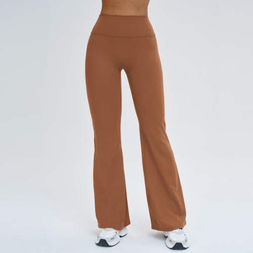 European & American High-Waisted Flared Pants for Women - Slimming Wide-Leg Sportswear Ideal for Running & Fitness | OEM, ODM, and Sourcing Agents Welcome