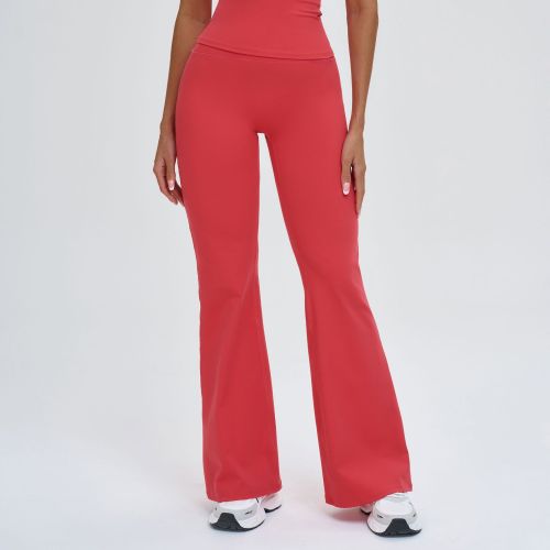 European & American High-Waisted Flared Pants for Women - Slimming Wide-Leg Sportswear Ideal for Running & Fitness | OEM, ODM, and Sourcing Agents Welcome