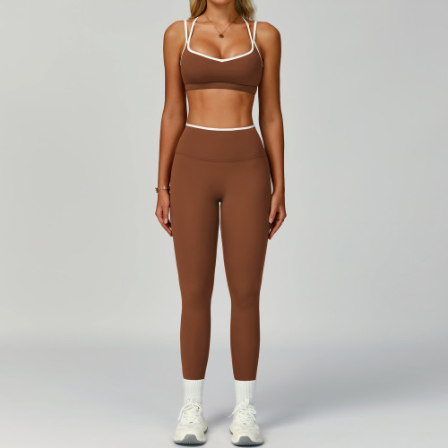 ODM Women's Color Block Trim Tracksuit - Tight Fit & Beautiful Back, Perfect Nude Yoga Wear for Sports & Outdoor Fitness | Sourcing Agents Welcome