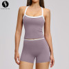 Women's Nude-Feel Yoga Set | Stylish Color-Blocked Cross-Back Tight-Fitting Workout Wear | OEM, ODM & Wholesale Solutions for 2027 Fitness Apparel