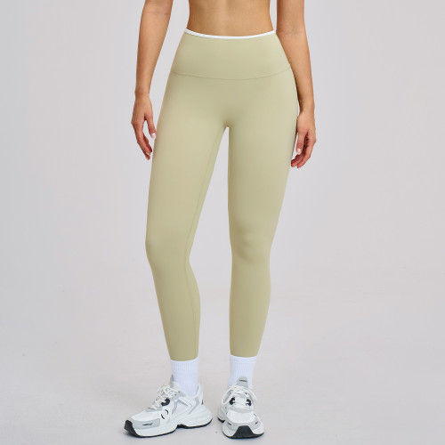 Cross-Border OEM & ODM High-Waisted Nude Yoga Pants - Quick-Drying Color-Blocked Long Leggings 9238 for Fitness and Sportswear Wholesale Sourcing