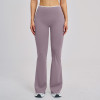 Nude-Feel High-Waisted Sports Flared Pants - OEM, ODM, Private Label Color-Blocked Wide-Leg Trousers for Activewear & Fitness - Wholesale & Sourcing Solutions