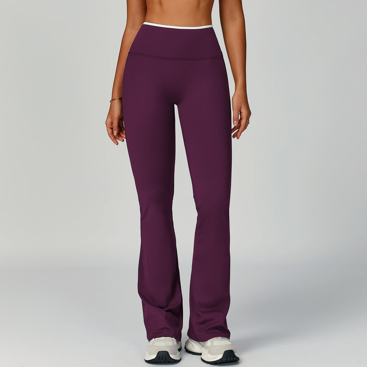 high-waisted sports flared pants