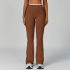 Nude-Feel High-Waisted Sports Flared Pants - OEM, ODM, Private Label Color-Blocked Wide-Leg Trousers for Activewear & Fitness - Wholesale & Sourcing Solutions
