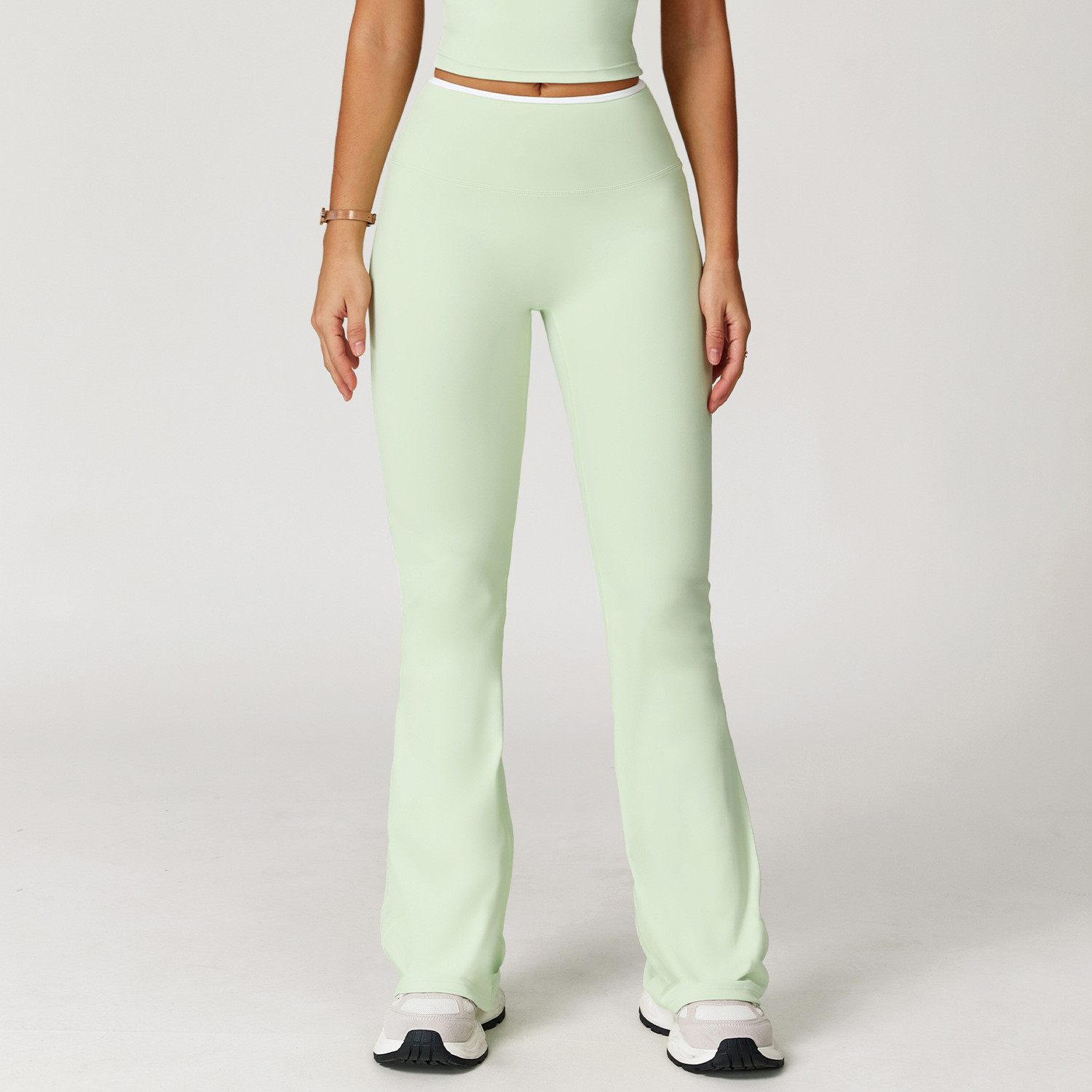 high-waisted sports flared pants