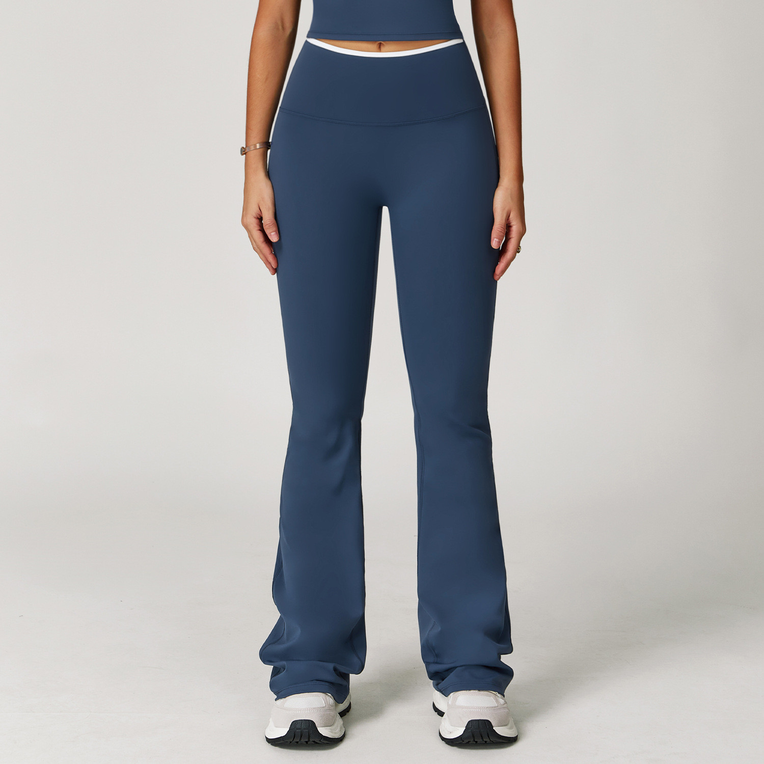 high-waisted sports flared pants