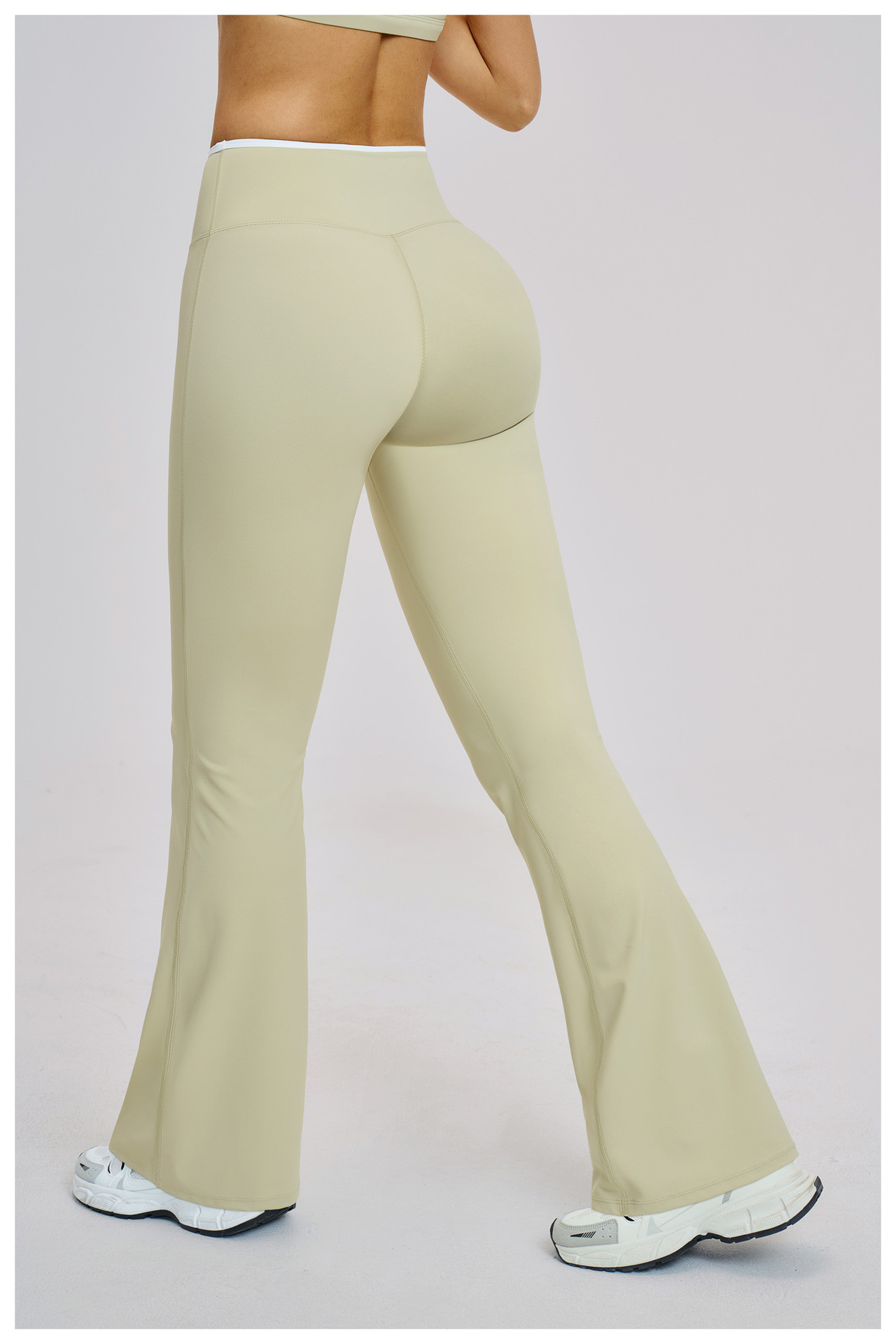 color-blocked wide-leg trousers