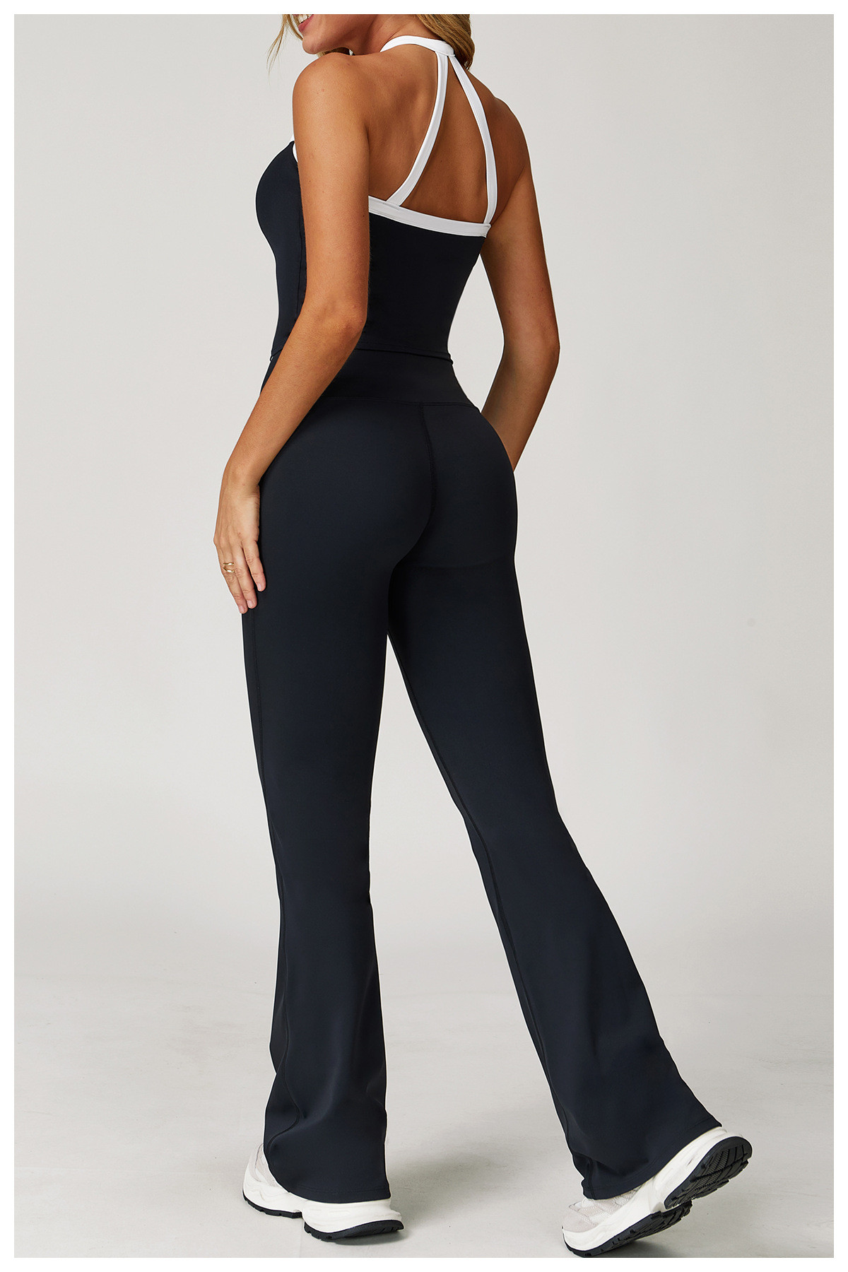high-waisted sports flared pants