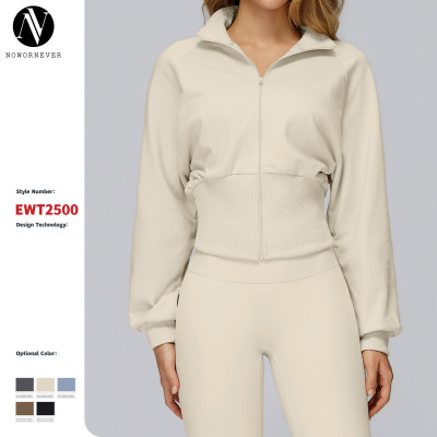 Versatile Loose Fit Stand-Up Collar Sweatshirt - Custom Windproof Zip-Up Jacket for Autumn & Winter Outdoor Running | OEM, ODM, Wholesale Solutions