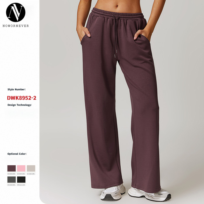 ODM & Private Label High-Waisted Flowing Straight-Leg Sweatpants 8952-2 - Casual Sportswear | Clearance Sale, No Returns or Exchanges