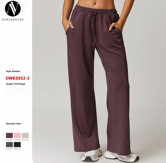 ODM & Private Label High-Waisted Flowing Straight-Leg Sweatpants 8952-2 - Casual Sportswear | Clearance Sale, No Returns or Exchanges
