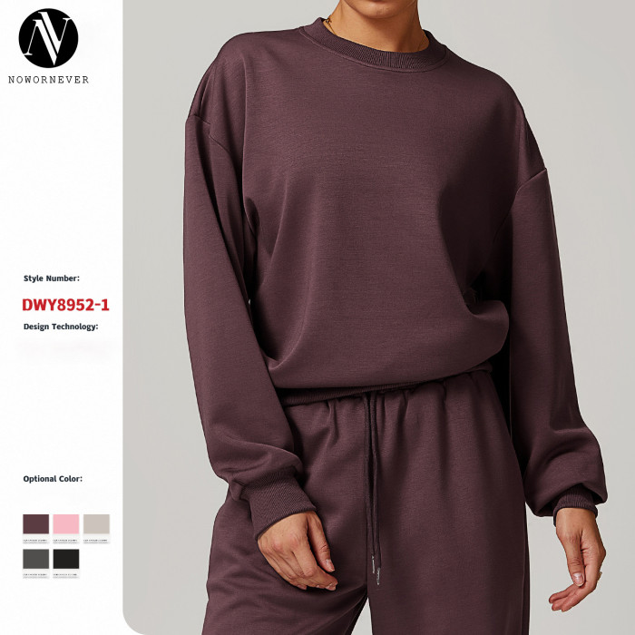 Trendy Crew Neck Sweatshirt - Comfortable Loose Fit & Long Sleeves | OEM, ODM & Wholesale Available | Clearance Sale, No Returns/Exchanges on Style 8952-1