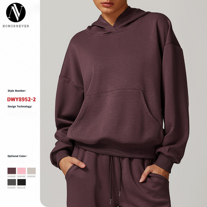 OEM & ODM Autumn/Winter Hooded Sports Sweatshirt for Women - Versatile Long Sleeve Casual Fashion Jacket 8952-2 | Wholesale Sourcing Agents Welcome