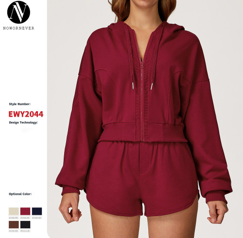 Wholesale Customizable Women's Windproof Hooded Sweatshirt with Zipper - Perfect for Autumn/Winter Outdoor Running | OEM/ODM Solutions