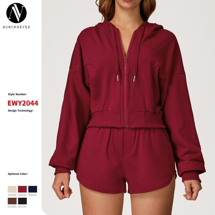 Wholesale Customizable Women's Windproof Hooded Sweatshirt with Zipper - Perfect for Autumn/Winter Outdoor Running | OEM/ODM Solutions