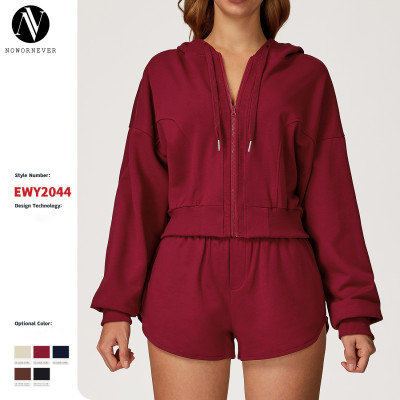 Wholesale Customizable Women's Windproof Hooded Sweatshirt with Zipper - Perfect for Autumn/Winter Outdoor Running | OEM/ODM Solutions