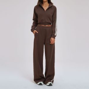 Wholesale Cross-Border Color-Blocked Sweatshirt Set - Loose & Comfortable Sportswear for Outdoor Cycling, Hiking, OEM/ODM Available 2519