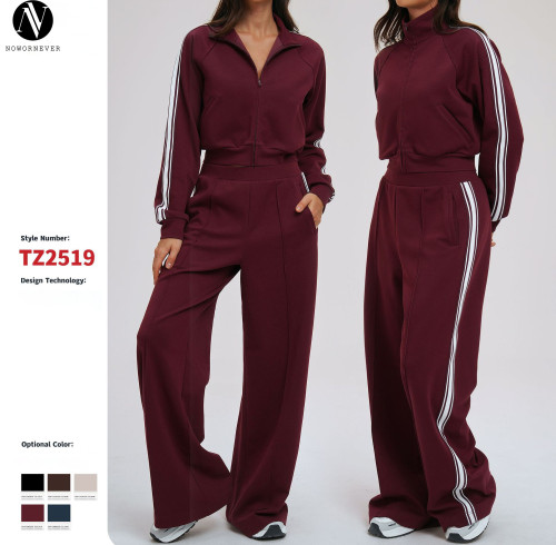 Wholesale Cross-Border Color-Blocked Sweatshirt Set - Loose & Comfortable Sportswear for Outdoor Cycling, Hiking, OEM/ODM Available 2519