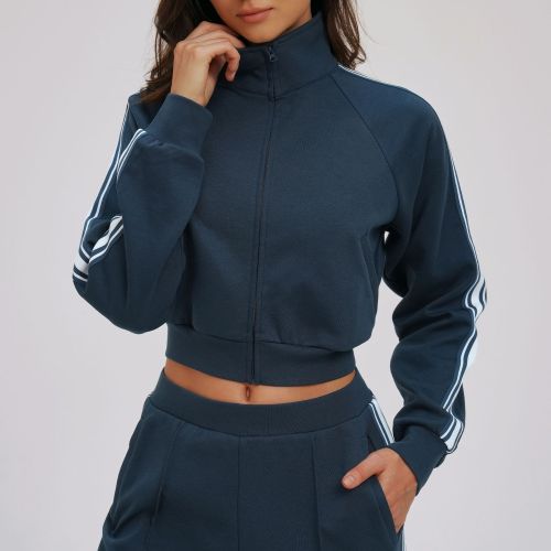 Wholesale High-Neck Windproof Zip-Up Color-Blocked Sweatshirt Jacket - OEM & ODM Solutions for Outdoor Sports Cycling | Perfect for Sourcing Agents