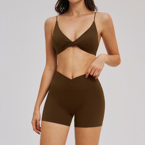 Wholesale Cross-Border Brushed Yoga Set - Thin Straps and Elegant Back for Casual Fitness, Running & Exercise | OEM/ODM Solutions for Brands & Sourcing Agents