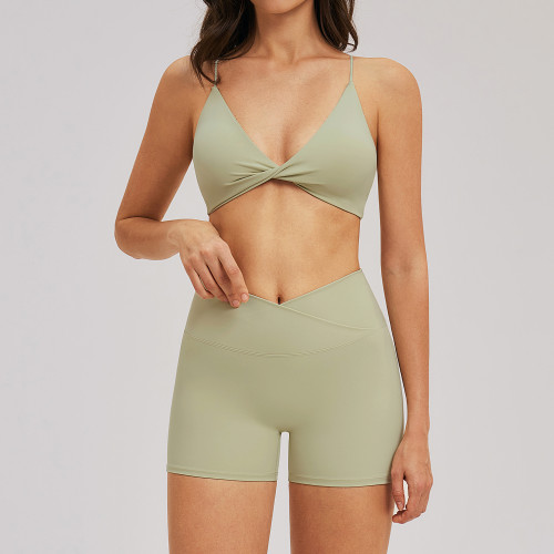 Wholesale Cross-Border Brushed Yoga Set - Thin Straps and Elegant Back for Casual Fitness, Running & Exercise | OEM/ODM Solutions for Brands & Sourcing Agents
