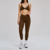 Tight Fit Cross-Border Yoga Set with Beautiful Back & Brushed Thin Straps - Outdoor Running Exercise Wear - Specializing in OEM/ODM & Wholesale Solutions