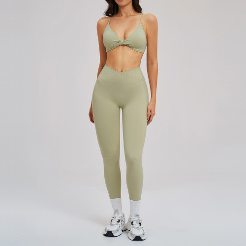 Tight Fit Cross-Border Yoga Set with Beautiful Back & Brushed Thin Straps - Outdoor Running Exercise Wear - Specializing in OEM/ODM & Wholesale Solutions