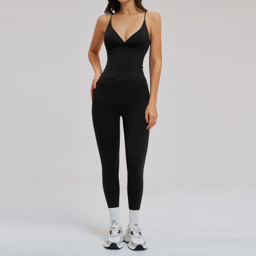 Customizable OEM & ODM Cross-Border Brushed Sportswear Set - Backless Running & Outdoor Cycling Yoga Set for Wholesale and Brand Partnerships