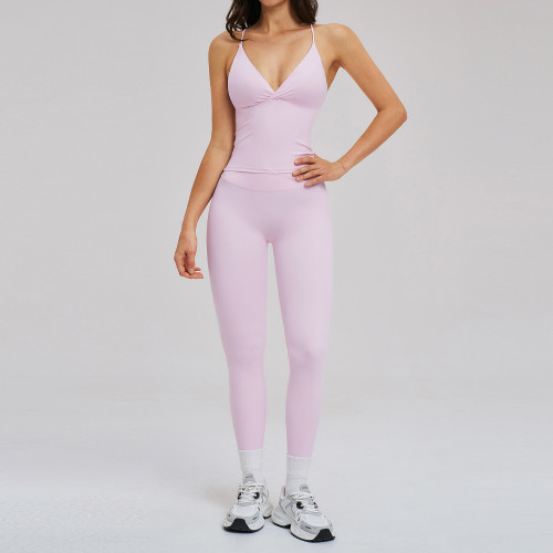 Customizable OEM & ODM Cross-Border Brushed Sportswear Set - Backless Running & Outdoor Cycling Yoga Set for Wholesale and Brand Partnerships