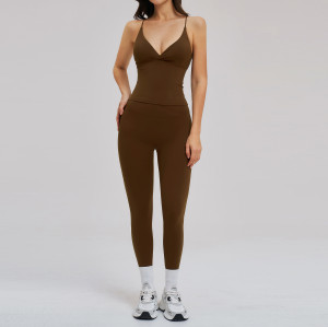 Customizable OEM & ODM Cross-Border Brushed Sportswear Set - Backless Running & Outdoor Cycling Yoga Set for Wholesale and Brand Partnerships