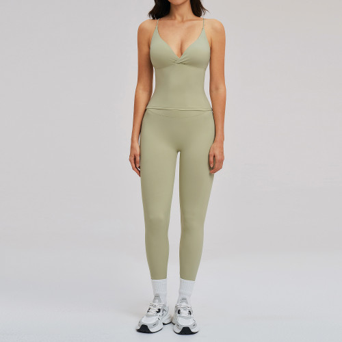 Customizable OEM & ODM Cross-Border Brushed Sportswear Set - Backless Running & Outdoor Cycling Yoga Set for Wholesale and Brand Partnerships