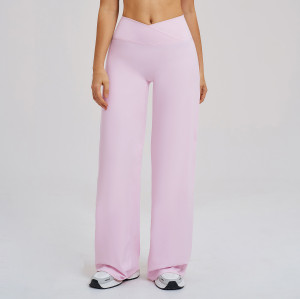Brushed Casual Wide-Leg Pants with Crossover Waistband - Loose Fit Activewear for Outdoor Running | OEM, ODM, and Wholesale Solutions for Sourcing Agents