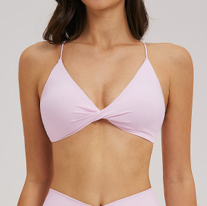 OEM Brushed Sports Bra - V-Neck Thin Straps, Beautiful Back for Casual Yoga | ODM & Wholesale Fitness Underwear 5544