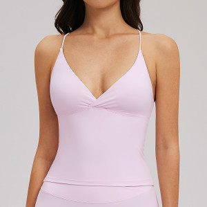 Professional OEM & ODM Women's Sports Running Bra: Brushed Yoga Vest with Hollowed-Out Backless Design - Thin Strap Activewear for Wholesale Sourcing