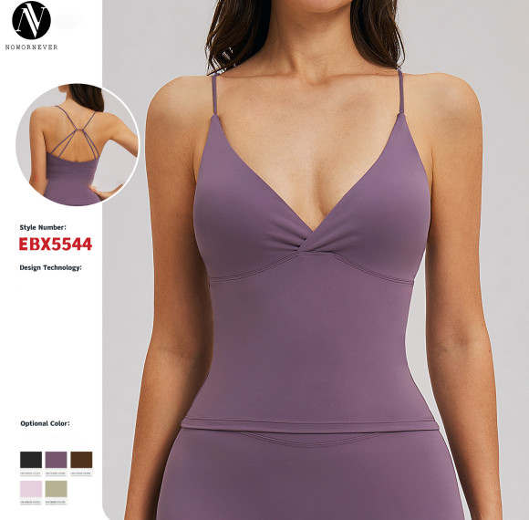 Professional OEM & ODM Women's Sports Running Bra: Brushed Yoga Vest with Hollowed-Out Backless Design - Thin Strap Activewear for Wholesale Sourcing