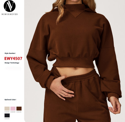 Bulk Order OEM & ODM Women's Fashion Hooded Sweatshirt - Casual Loose Fit Versatile Outerwear for Autumn/Winter, Suitable for Outdoor Running & Fitness Sportswear 4507 - Partner with Us