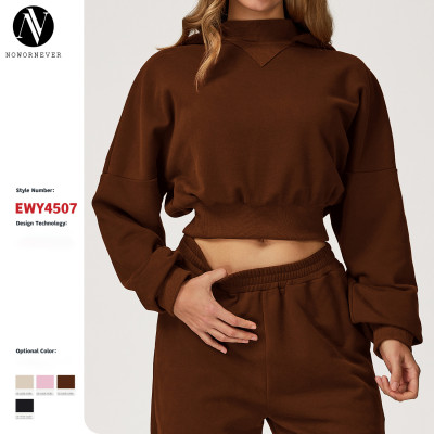 Bulk Order OEM & ODM Women's Fashion Hooded Sweatshirt - Casual Loose Fit Versatile Outerwear for Autumn/Winter, Suitable for Outdoor Running & Fitness Sportswear 4507 - Partner with Us