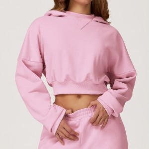 Bulk Order OEM & ODM Women's Fashion Hooded Sweatshirt - Casual Loose Fit Versatile Outerwear for Autumn/Winter, Suitable for Outdoor Running & Fitness Sportswear 4507 - Partner with Us