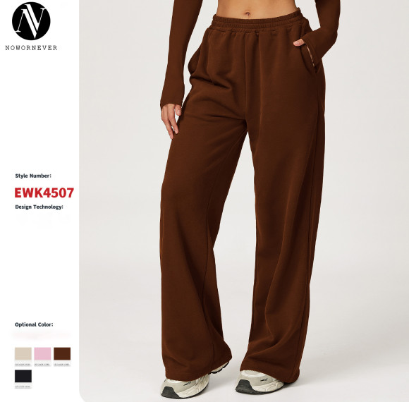 OEM & ODM High-Waisted Cross-Border Autumn & Winter Sweatpants - Loose-Fitting Wide-Leg Straight-Leg Casual Sports Running Pants for Wholesale and Sourcing Agents