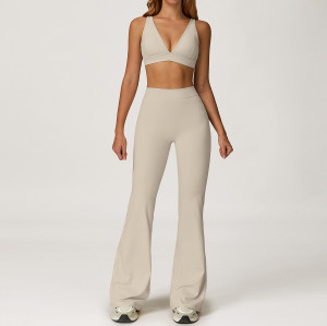 OEM & ODM Brushed Yoga Set - Casual Versatile Fitted Sports Set for Outdoor Running & Fitness | Wholesale Activewear Solutions