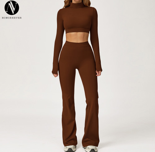 Wholesale Brushed Yoga Set: Casual Versatile Fitted Sports Set for Outdoor Sports & Running | OEM & ODM Services Offered