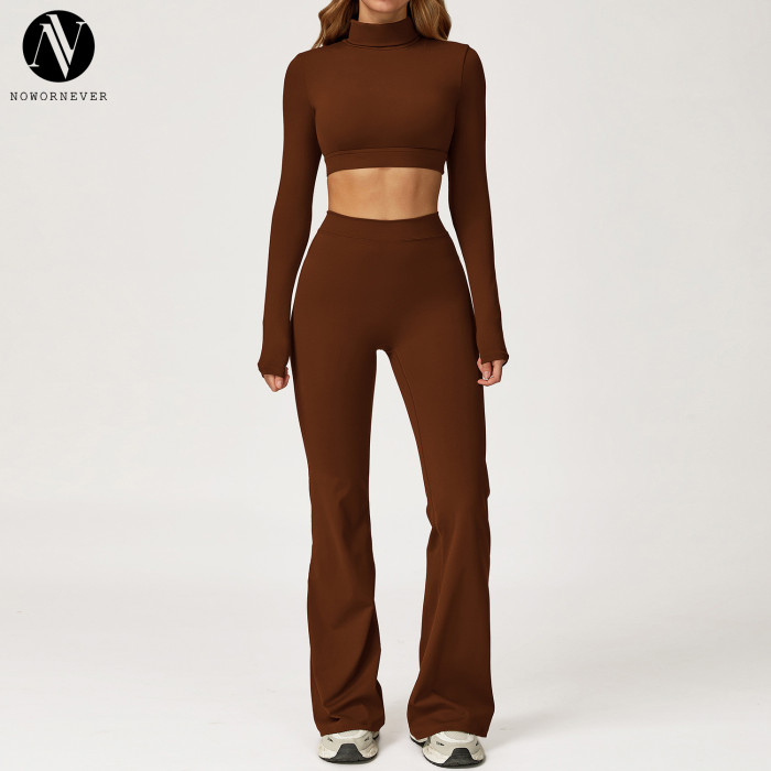 Wholesale Brushed Yoga Set: Casual Versatile Fitted Sports Set for Outdoor Sports & Running | OEM & ODM Services Offered