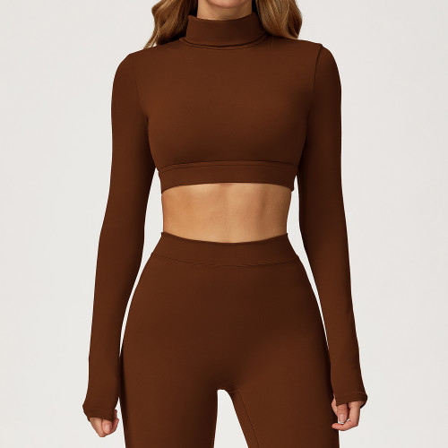 Wholesale Brushed Yoga T-shirt with Hollow-out Back, Fitted for Sports & Outdoor Fitness - OEM, ODM Services for Activewear Brands & Sourcing Solutions