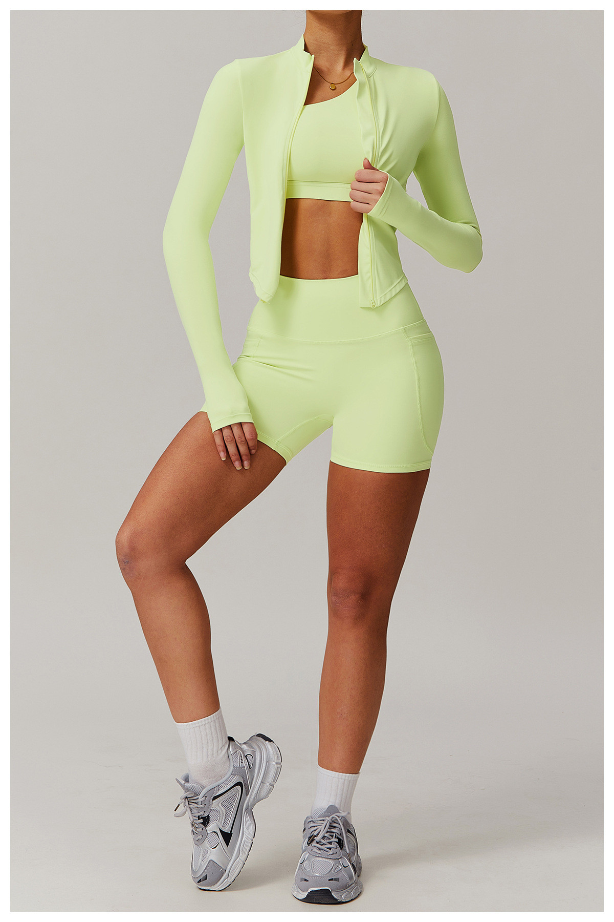 ODM zip-up yoga wear for running