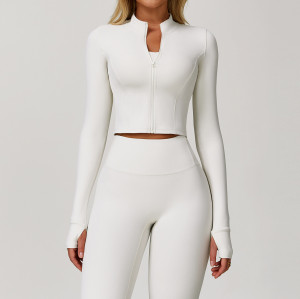 OEM & ODM Women's Slim Fit Zippered Outdoor Running Sports Yoga Jacket | Quick-Drying Long Sleeve Fitness Clothing for Activewear Sourcing Agents - Style 8047