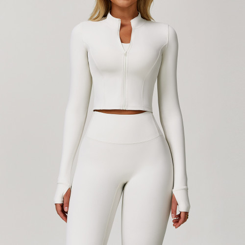 OEM & ODM Women's Slim Fit Zippered Outdoor Running Sports Yoga Jacket | Quick-Drying Long Sleeve Fitness Clothing for Activewear Sourcing Agents - Style 8047