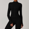 Wholesale Autumn/Winter Zipper Long-Sleeved Quick-Drying Yoga Jacket - OEM & ODM Sports Fitness Wear for Outdoor Casual Top, Perfect for Running!